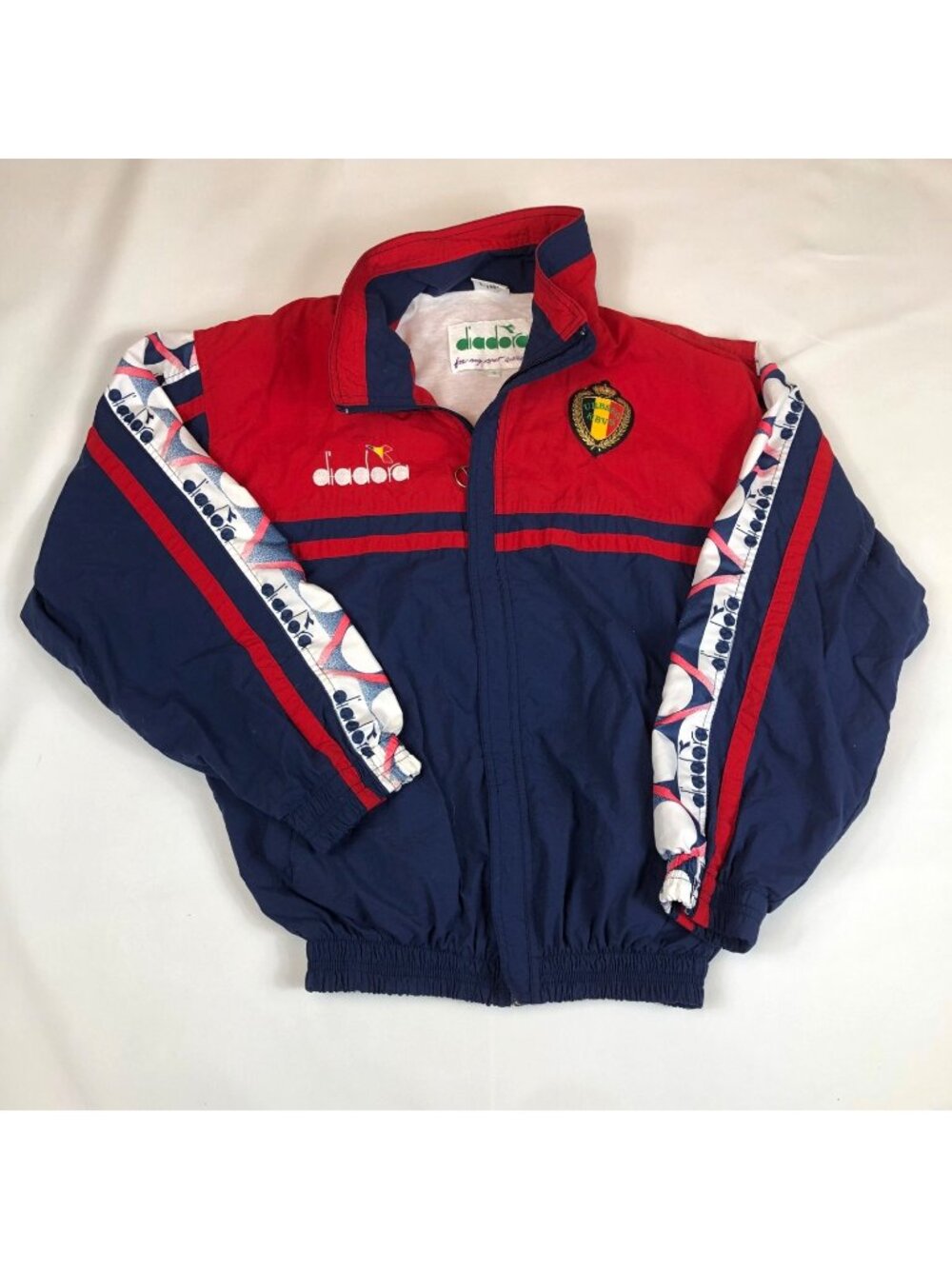 Vintage Team Belgium Football Diadora Soccer Zip Track Jacket Size Small